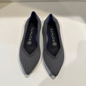 Rothy's Womens The Point Cloud Grey Birdseye Blue Halo Ballet Flats Size 6